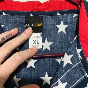 American flag button up